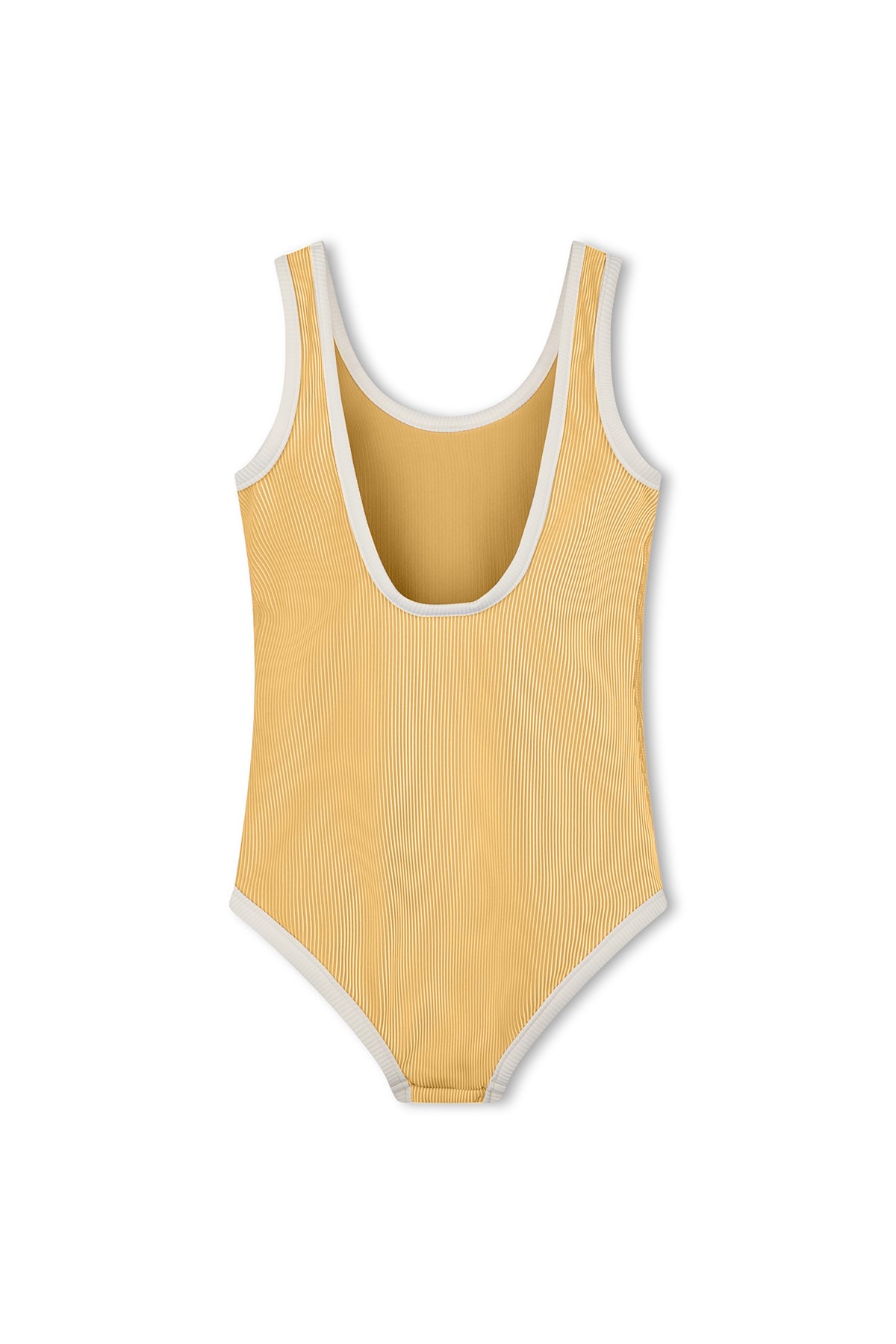 Mini Stripe Rib Scoop One Piece - Marigold