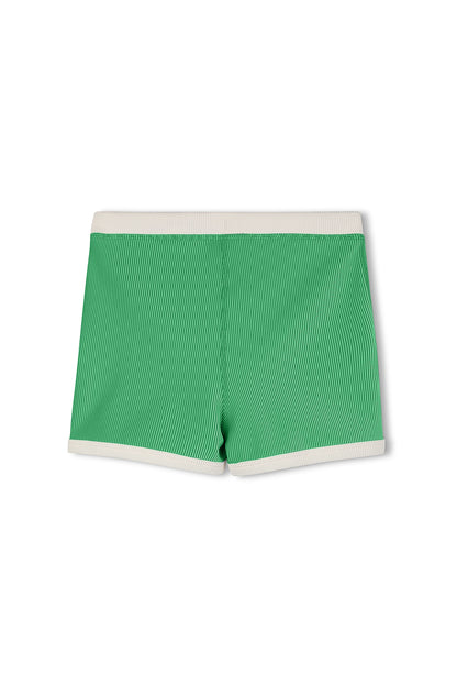 Mini Stripe Rib Surf Short - Parrot Green