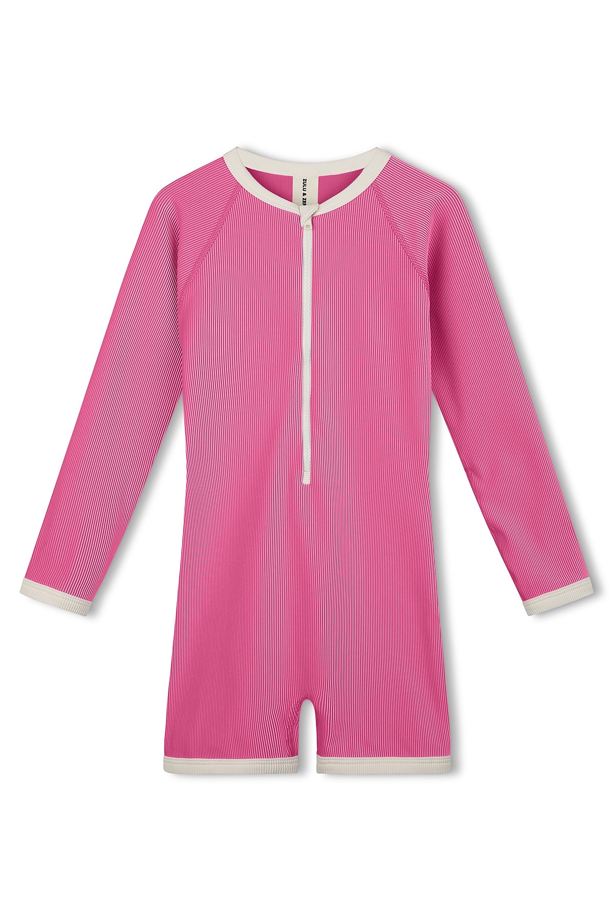 Mini Stripe Rib Surf Suit - Shell Pink