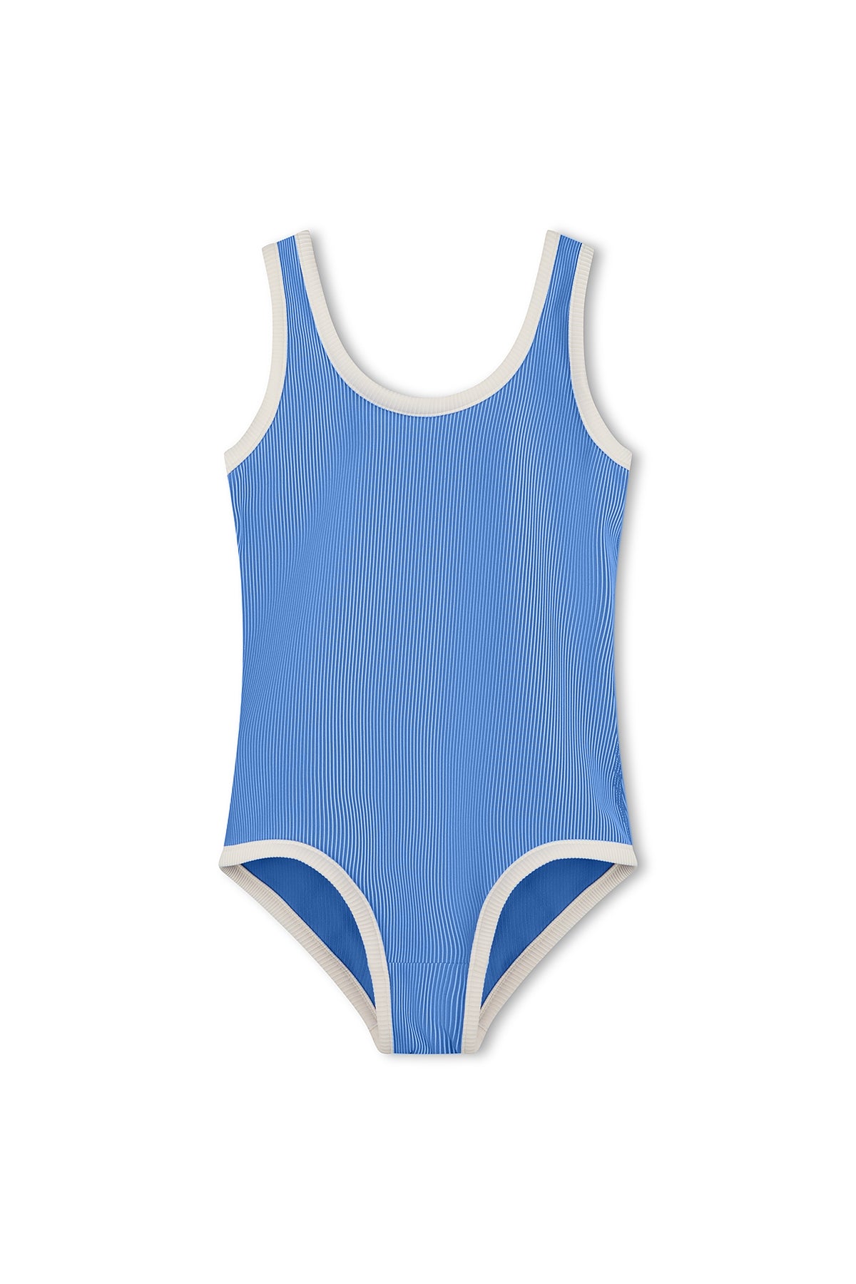 Mini Stripe Rib Scoop One Piece - Sky Blue