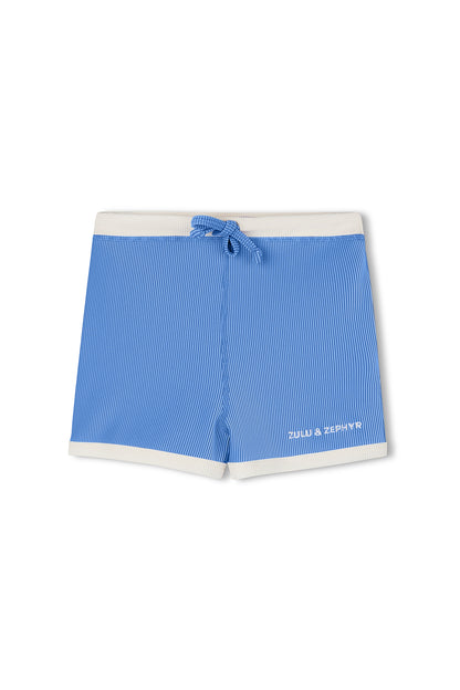 Mini Stripe Rib Surf Short - Sky Blue
