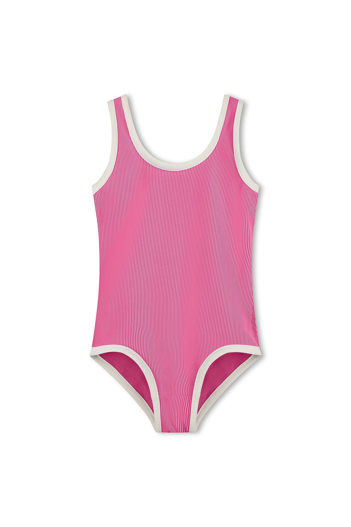 Mini Stripe Rib Scoop One Piece - Shell Pink