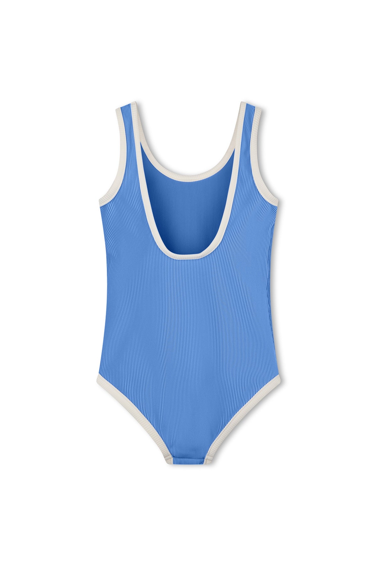 Mini Stripe Rib Scoop One Piece - Sky Blue