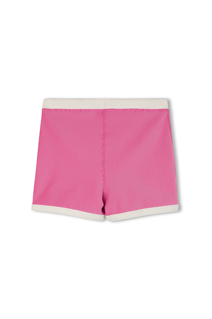 Mini Stripe Rib Surf Short - Shell Pink