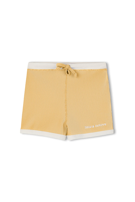 Mini Stripe Rib Surf Short - Marigold