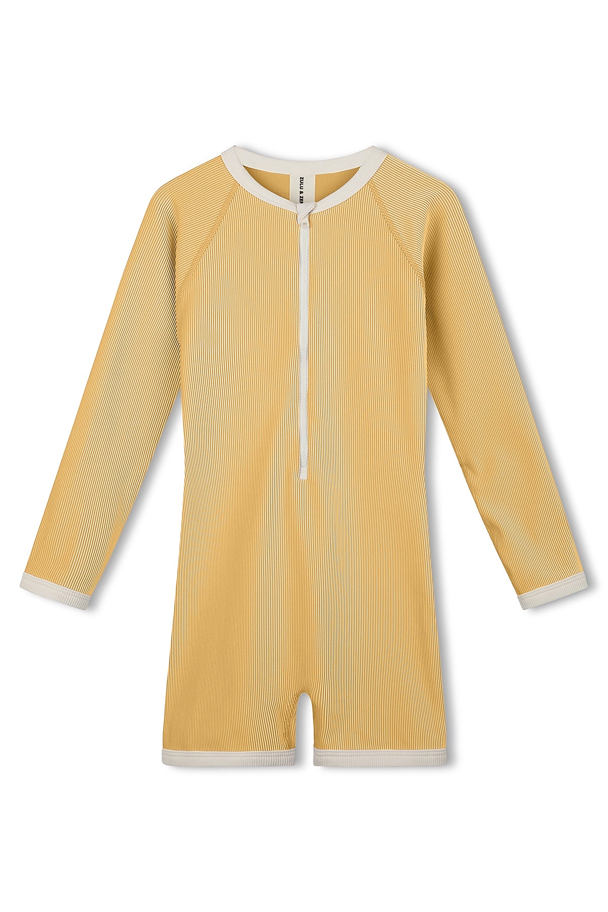 Mini Stripe Rib Surf Suit - Marigold