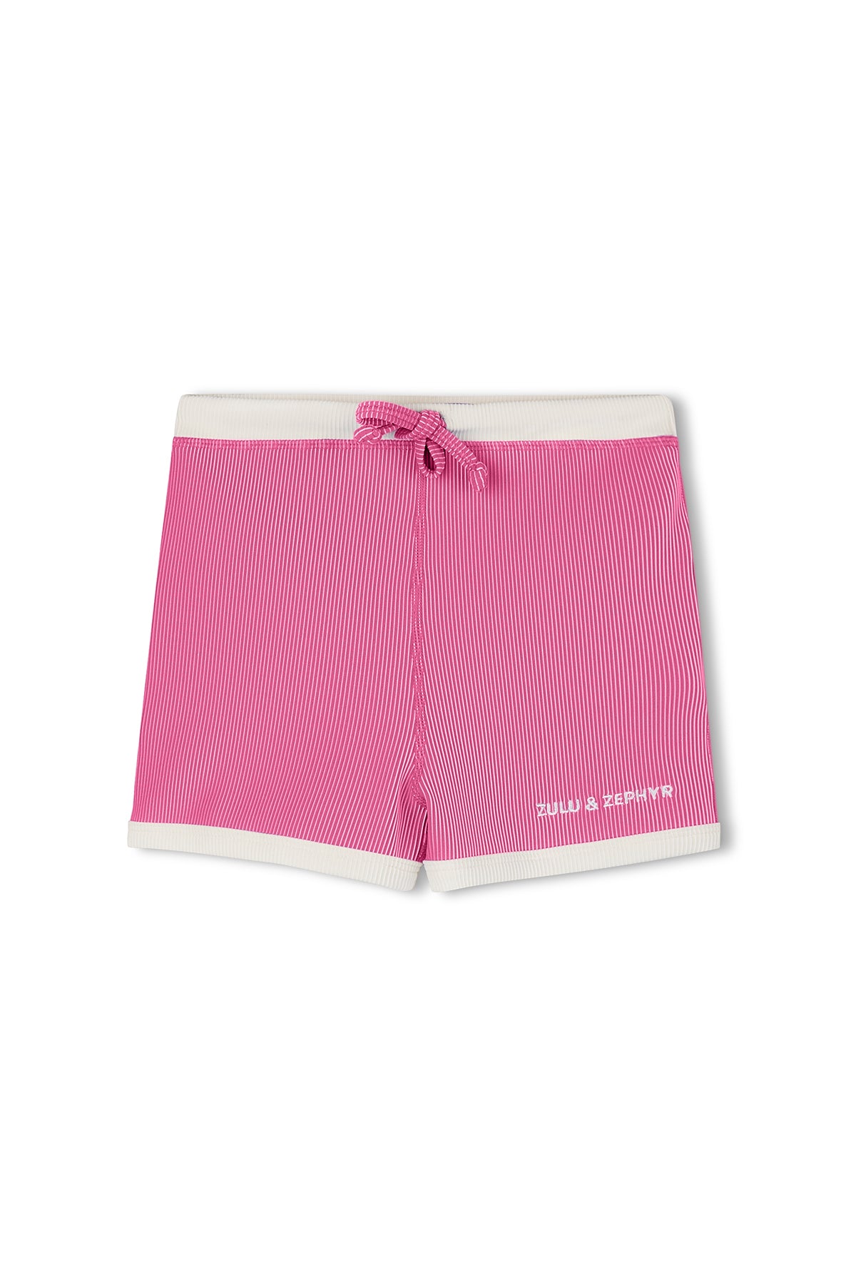 Mini Stripe Rib Surf Short - Shell Pink