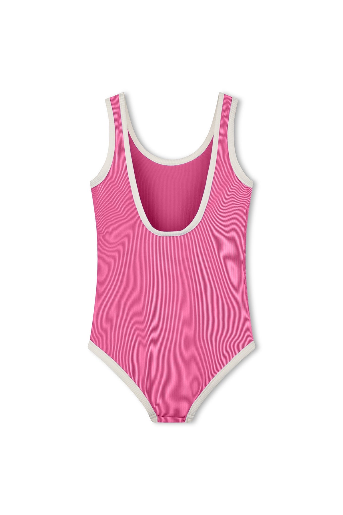 Mini Stripe Rib Scoop One Piece - Shell Pink
