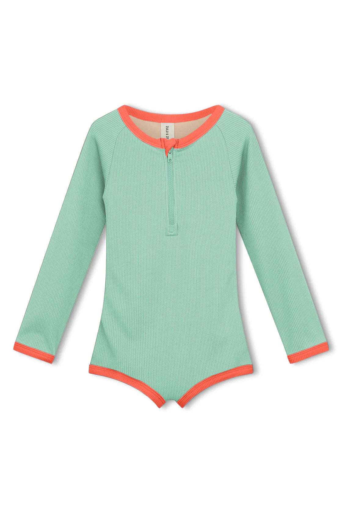 MINI RIB RASHIE ONESIE - TURQUOISE