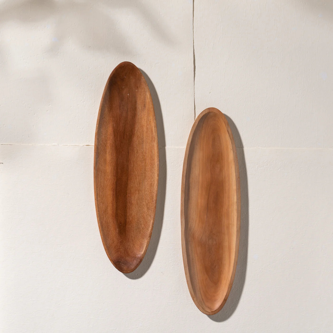 Hand carved oval serving sapodilla plate