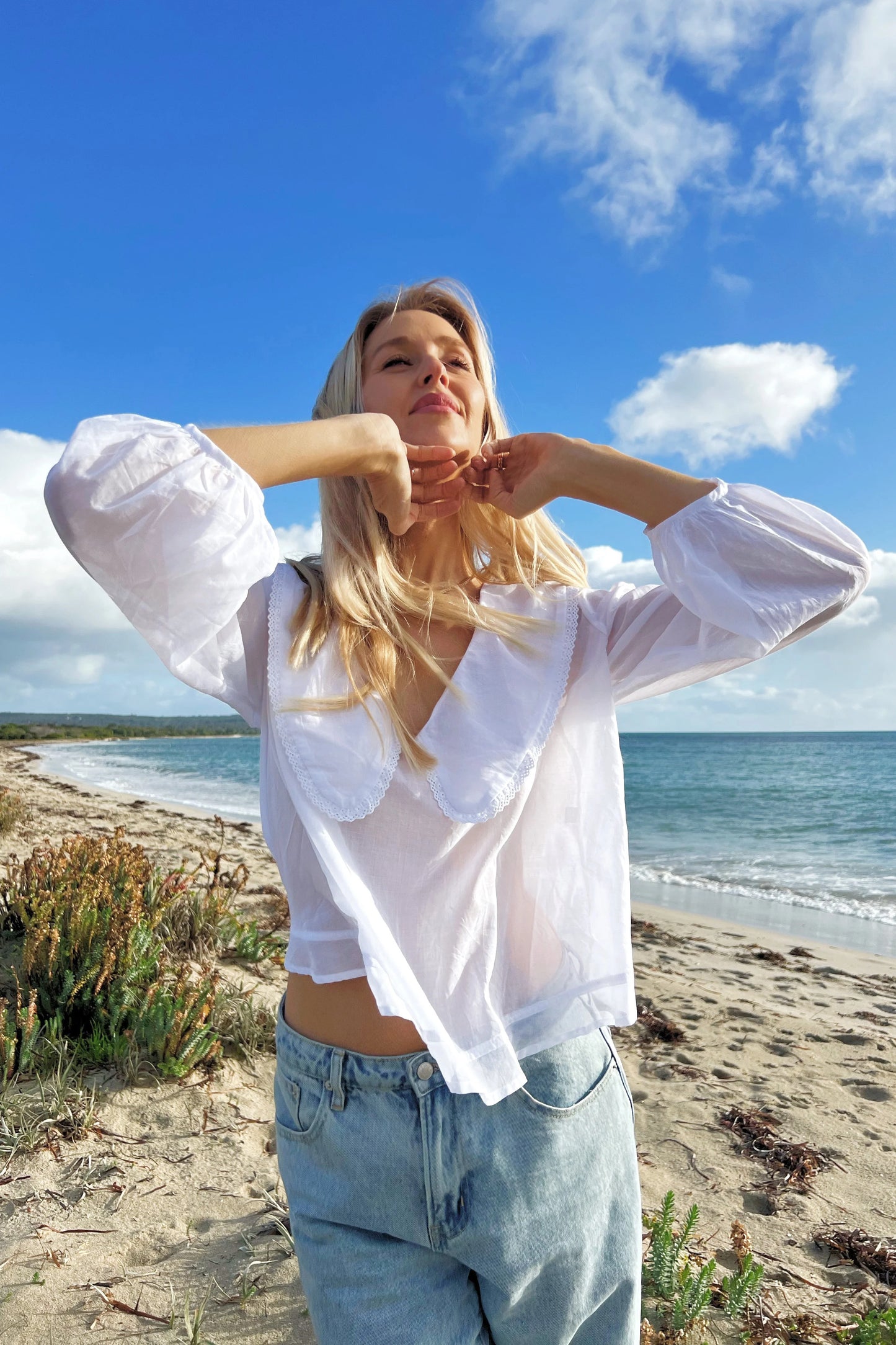 Daisy Blouse in Ivory