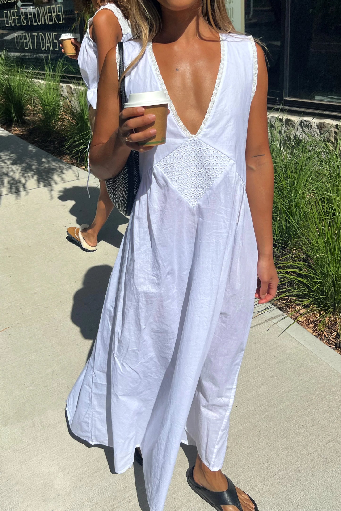 Vintage Cotton Gown in Ivory