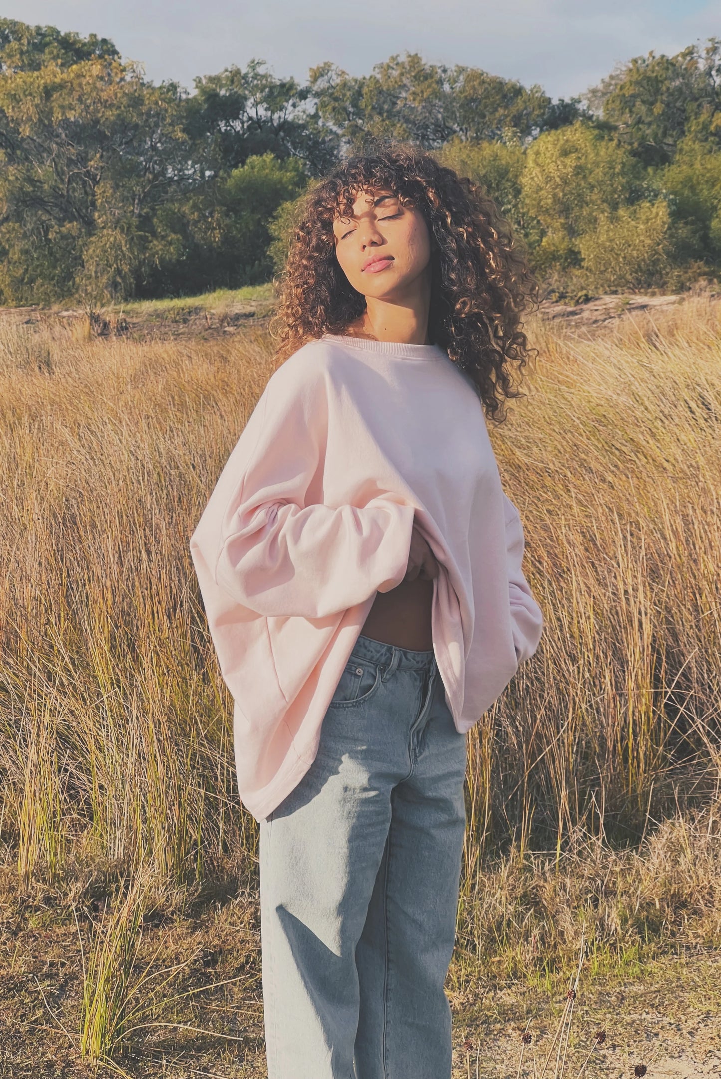 Oversized Jumper in Pale Pink