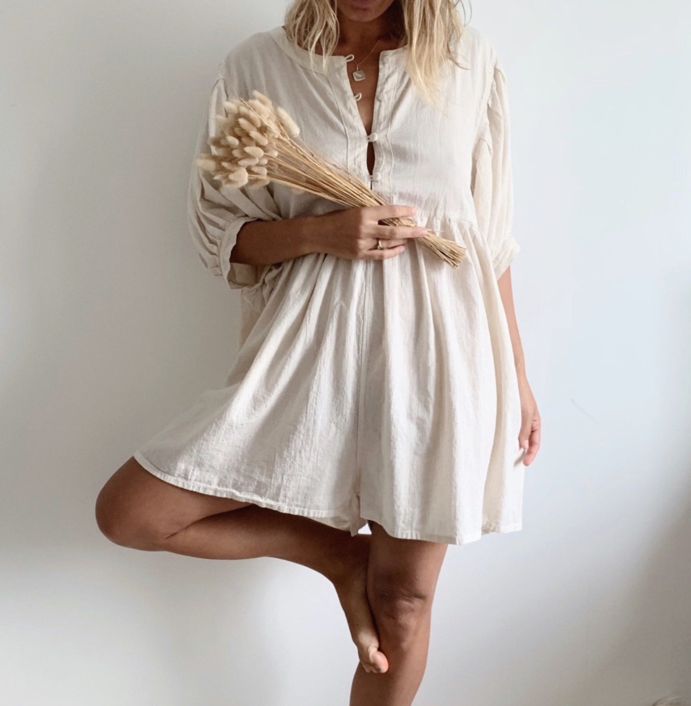 SOL BLOOMER PLAYSUIT - BUTTERMILK