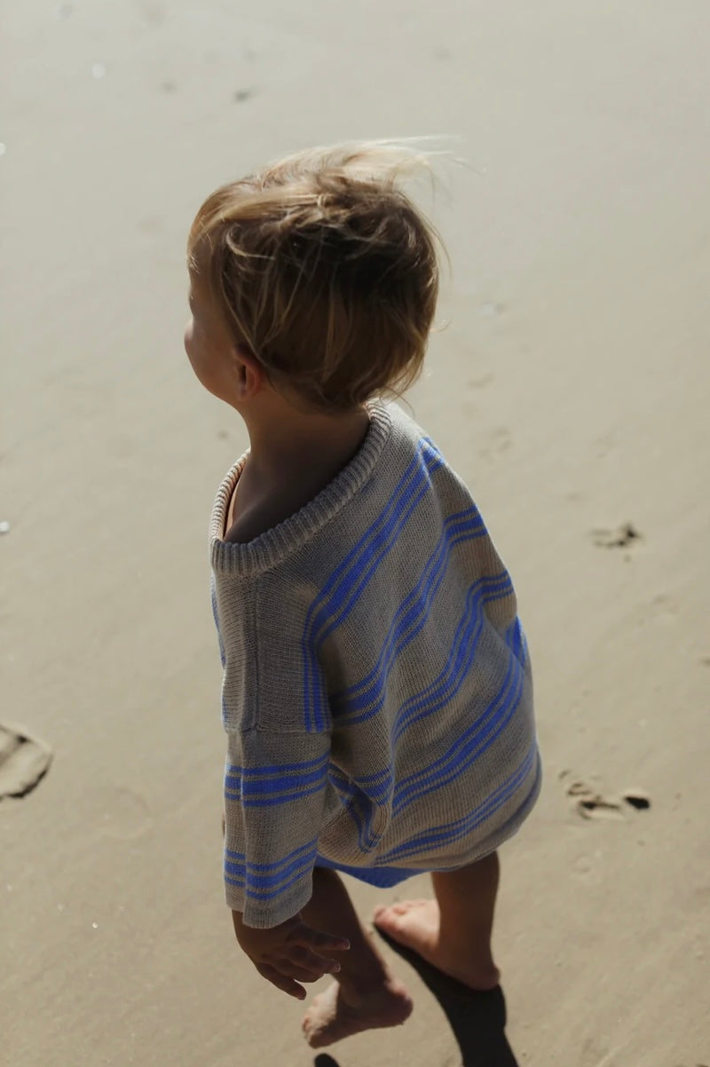 Casual Knit Tee - Blueberry stripe