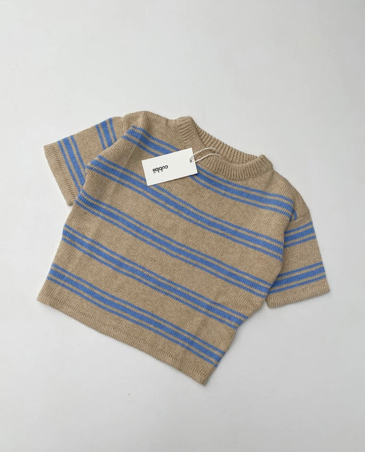 Casual Knit Tee - Blueberry stripe