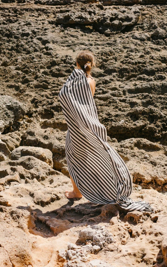 Striped Black Towel