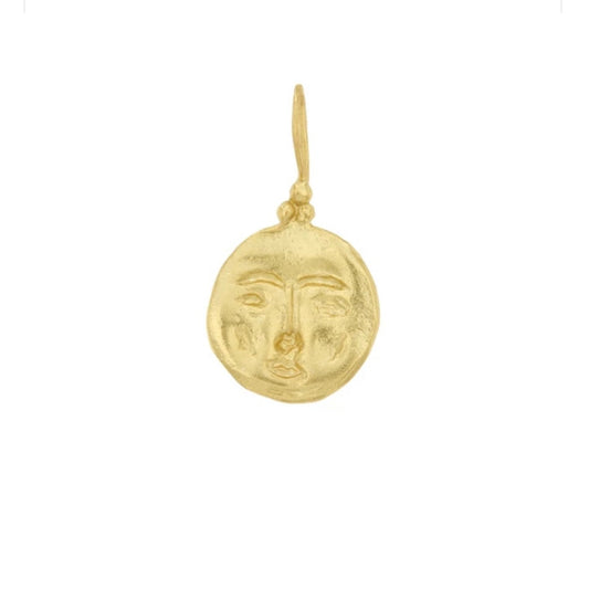 Moon Face Pendant - 18k Gold Plated