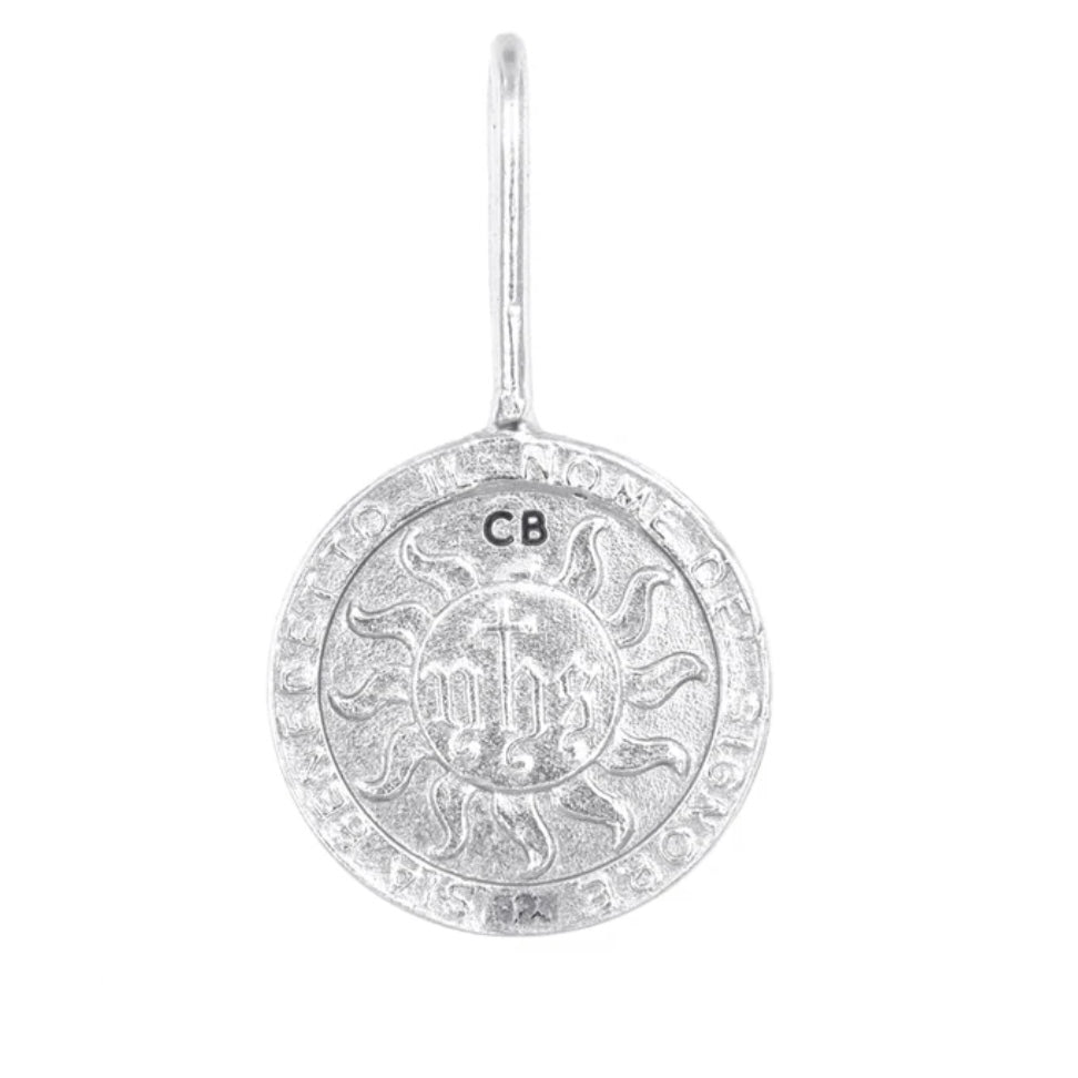 Sacre Coeur Flames Pendant - Sterling Silver