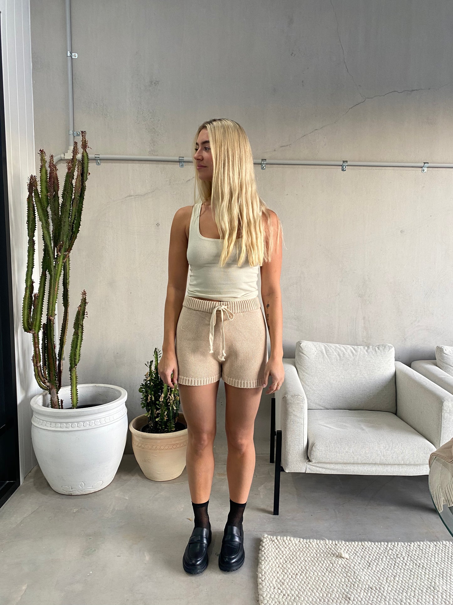 ROMY KNIT SHORT - OATMEAL