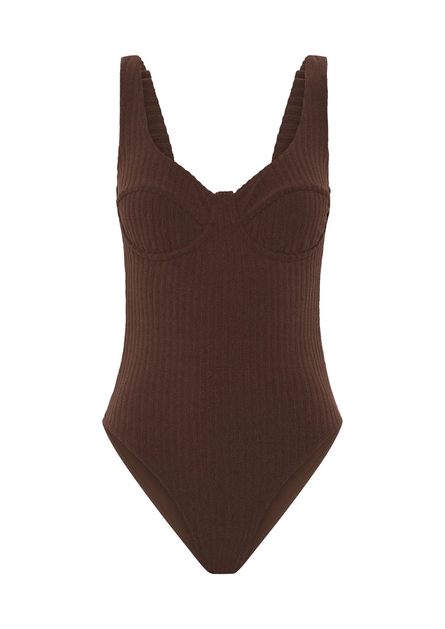 Ribbed Towelling One Piece | Cocoa