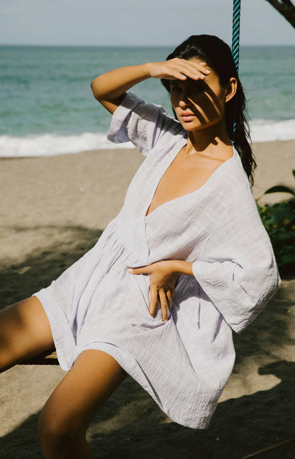 HOLIDAY WRAP DRESS LAVENDER Beije Store HOLIDAY WRAP DRESS LAVENDER Beije Store