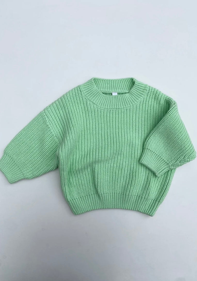 Chunky Knit Pullover - Lime