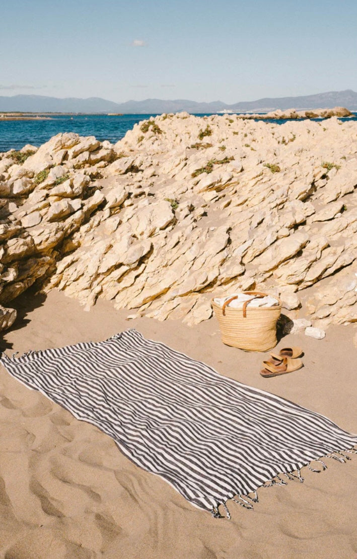 Striped Black Towel