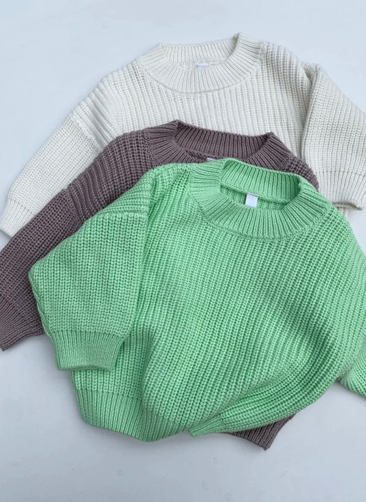 Chunky Knit Pullover - Lime