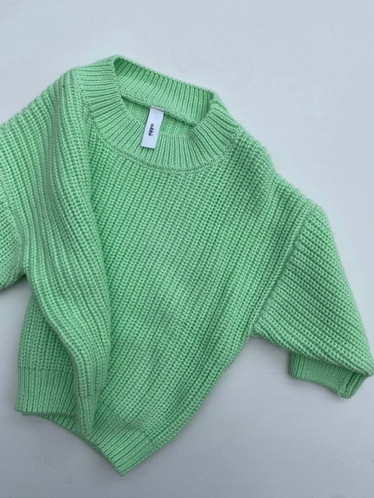 Chunky Knit Pullover - Lime