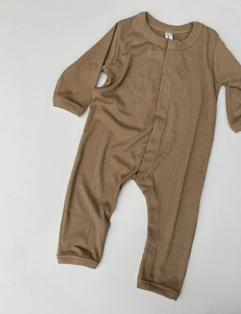 Baby Ribbed Onesie - Husk