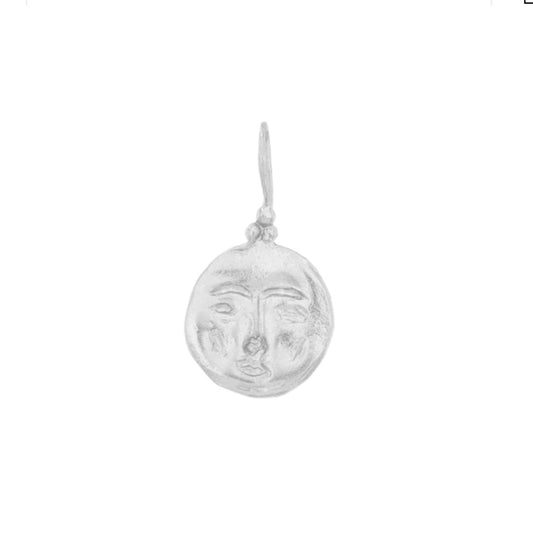 Moon Face Pendant - Sterling Silver